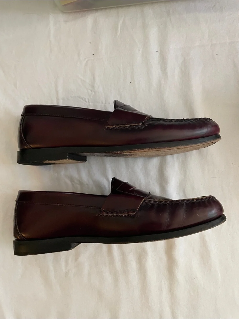 Johnston & Murphy Men's Burgundy Leather Penny Loafers